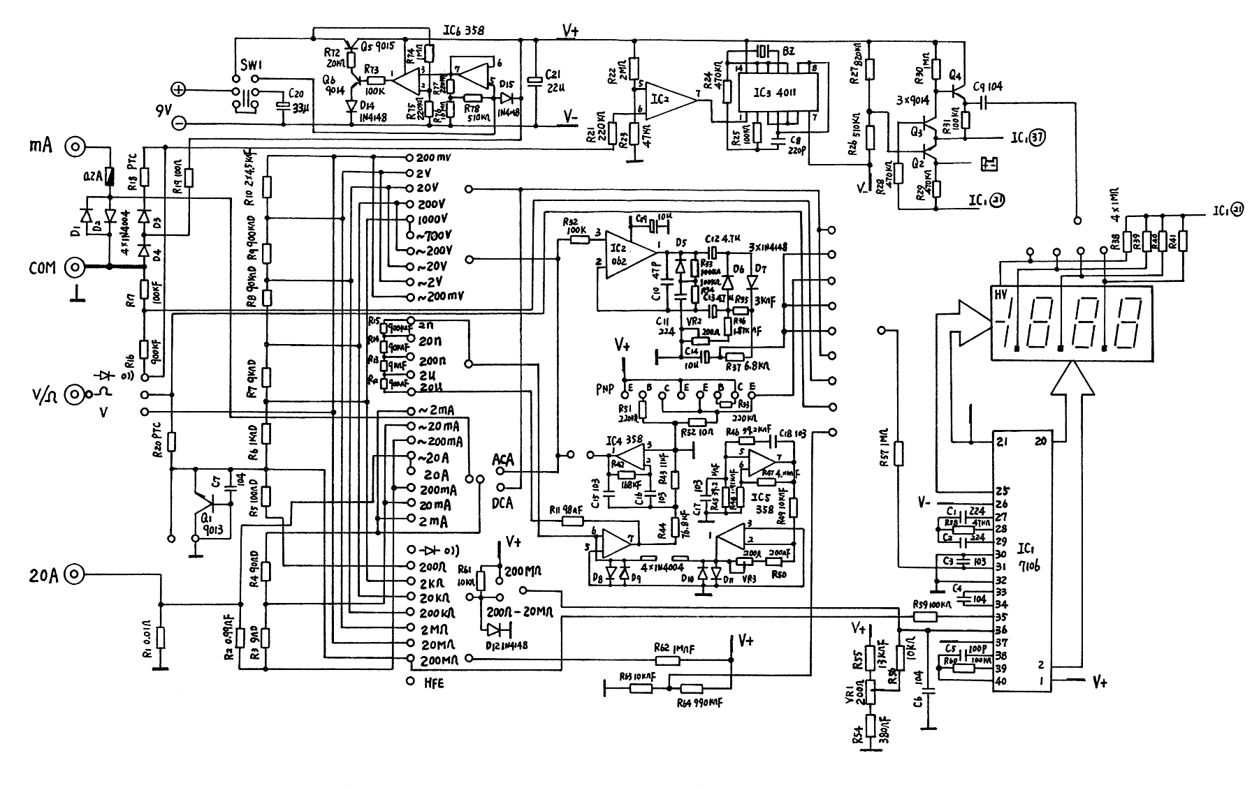 Схема мультиметр my62